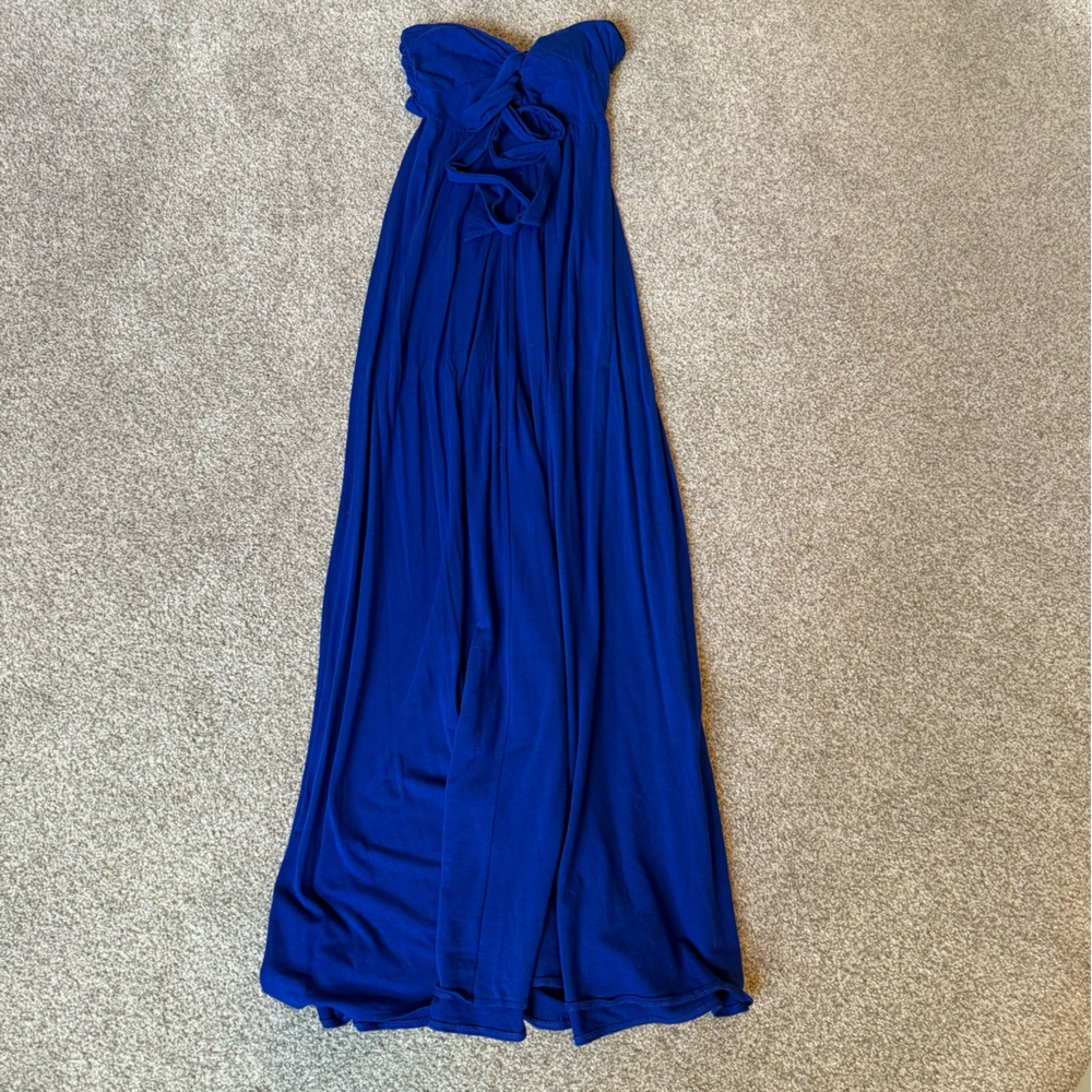 Victoria Secret Bra Top Maxi Royal Blue Strapless Dress